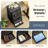 Atilioo 7 Drawer Chest, Wood Dresser with Wheels, Sturdy Storage Cabinet, Perfect for Home Office or Bedroom, Black