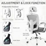 IULULU Office Desk Chair with Footrest, High-Back Mesh Rolling Swivel Reclining Chairs