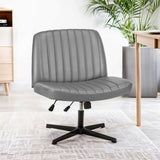 IULULU Wide Armless Desk Chair, No Wheels, Adjustable Height