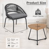 IULULU 3-Piece Outdoor Bistro Set, All-Weather Woven Rope Patio Furniture with Cushions & Table