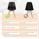 IULULU Dining Chairs, 4-Piece Mid-Century with Wooden Legs, PU Leather Seats for Living Room Bedroom Outdoor Lounge