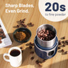IULULU Cordless Coffee Grinder, USB Rechargeable, 85 Grinds, Blue