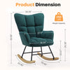 IULULU Rocking Chair, Ergonomic High Back, Comfy Seat with Side Support