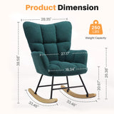 IULULU Rocking Chair, Ergonomic High Back, Comfy Seat with Side Support