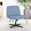 IULULU Wide Armless Desk Chair, No Wheels, Adjustable Height