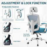 IULULU Office Desk Chair with Footrest, High-Back Mesh Rolling Swivel Reclining Chairs