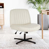 IULULU Wide Armless Desk Chair, No Wheels, Adjustable Height