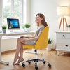 IULULU Office Desk Chair, Modern Cute Rolling Vanity Swivel Task Chairs with Wheels, Comfortable Back Seat Armless