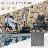 Atilioo  Zero Gravity Chairs, Set of 2 Portable Recliner Beach Camping Patio Outdoor Folding Lounge Chair with Cup Holder Trays and Adjustable Pillow for Poolside, Garden, Backyard, Lawn