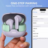 Haysky Wireless Earbuds, Hi-Fi True Wireless Bluetooth Earbuds with 50H Playtime, Comfort Fit Noise Cancelling Earphones for Phone Laptop Sports