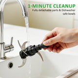 Atilioo 8 Cup Food Processors, Fast Meat Grinder & Vegetable Chopper, Dual-Bowls, Stainless Steel Blades, BPA Free, Black