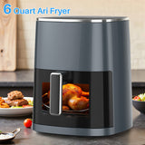 IULULU Air Fryer, 6-Qt with View Window, 12-in-1, 400°F Max