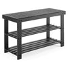IULULU 3-Tier Bamboo Shoe Rack Bench Organizer Storage Shelf for Entryway Bedroom Living Room Balcony