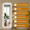IULULU Full-Length Mirror with LEDs, Aluminum Frame, 3-Color Dimmable Light for Bedroom
