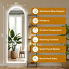 IULULU Full-Length Mirror with LEDs, Aluminum Frame, 3-Color Dimmable Light for Bedroom