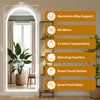 IULULU Full-Length Mirror with LEDs, Aluminum Frame, 3-Color Dimmable Light for Bedroom