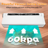 Haysky Vacuum Sealer Machine, Multi-Functional Food Sealer, 75KPA Strong Suction with Dry & Moist Food Modes, Digital Timer, Compact Lightweight with 20 Vacuum Bags for Home Kitchen Use