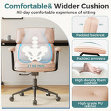 IULULU Ergonomic Home Office Desk Chair, PU Leather Computer Chair with Lumbar Support Adjustable Height Rolling Swivel Executive Task Armrests Chair