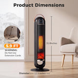 Atilioo 32" Electric Space Heater for Indoor Use, 1500W Portable Ceramic Tower Heater with Remote Control, 3 Heat Modes, 15H Time, Adjustable Thermostat, Child Lock, Overheat Protection, Black