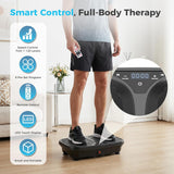 Atilioo Vibration Plate Exercise Machine, Vibrating Platform for Fitness Muscle Activation Weight Loss, Full Body Home Workout Equipment with LED Touch Screen & Pull Ropes & Remote Control, Black