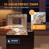 Atilioo Bread Maker Machine, Automatic 21‑in‑1 Multi‑Function, LCD Display Programmable Timer, Stainless Steel Compact, Up to 2 lbs Capacity, 3 Crust Colors, Black