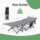 Atilioo Folding Camping Cot with 3.5'' Cushion, 74"x 28" Portable Camping Bed, Sleeping Cot, Guest Bed with Carry Bag, Blue
