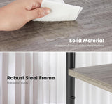 3-Tier End Table, Side Table with Open Shelves, Bedside Table for LivingRoom Bedroom Bathroom, Easy Assembly, Gray