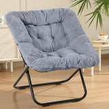 Blazezo Comfy Chair for Adults, Foldable Living Room Chair, Soft Faux Fur Lounge for Bedroom Dorm Rooms, Comfortable Reading Chairs for Teens, X-Large