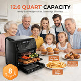 10-in-1 Air Fryer Oven, 12.6 Qt Large Capacity Airfryer with Nonstick and Dishwasher Safe Basket, Less Oil, Timer, Quick Meals for Roast, Reheat, Dehydrate, Gray
