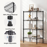 Atilioo 4-Tier Metal Wire Storage Shelves, Heavy Duty Standing Storage Shelf Units, Mesh Rack for Kitchen Pantry Closet Organizers, 23.2" W x 13.4" D x 47.1" H