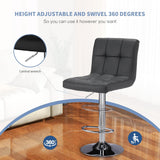 Atilioo Bar Stools Set of 2, Adjustable Counter Height Swivel Barstool Dinning Chair with PU Leather & Back and Footrest for Bar Kitchen, Black
