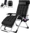 Atilioo Zero Gravity Chair, 440LBS Capacity Reclining Lounge Chair with Removable Cushion & Side Tray, Foldable Patio Chair for Outdoor, Indoor, Lawn, Camping