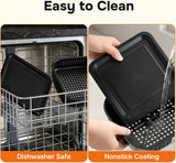 12.6Qt Air Fryer Oven with 10 Preset Cook Modes, 3 Layers Large Capacity Airfryer, Dishwasher Safe Nonstick Basket & Easy Clean, Gray