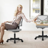 Atilioo Office Chair, Ergonomic Low-Back Mesh Computer Desk Chair with Lumbar Support, Armless Swivel Rolling Chair for Home Bedroom Study Office, Ideal for Students and Adults