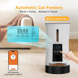 Atilioo Automatic Cat Feeder, 4L WiFi Pet Food Dispenser with App Control, Dry Food, Dual Power Supply, Timed Portion Control for Cats & Small Dogs, White