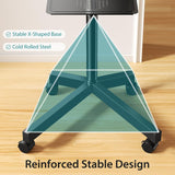 Atilioo Rolling TV Stand on Wheels, Mobile TV Cart for 23-60" Screen, Adjustable Tilt & Height, Easy to Use, Holds Up to 88lbs, Portable Floor Stand for Living Room Outdoor, Max VESA 400x400mm, Black