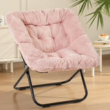 Blazezo Comfy Chair for Adults, Foldable Living Room Chair, Soft Faux Fur Lounge for Bedroom Dorm Rooms, Comfortable Reading Chairs for Teens, X-Large