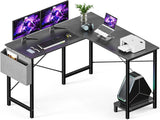Atilioo Reversible L Shaped Desk, 50 Inch Corner Computer Desk for Small Space, Home Office Study Table with CPU Stand and Storage Bag