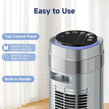 Atilioo Tower Fan with Remote, 35" Bladeless Standing Floor Fan with 5 Speeds, 64° Oscillation,12H Timer, Quiet Operation & Sleep Mode, Silver