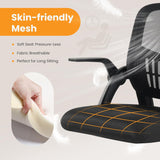 IULULU Home Office Managerial Executive Chair, Flip Up Armrest Ergonomic Mesh Adjustable Swivel Mid-Back Computer Desk Chair with Comfortable Lumbar Support, Comfy Arms for Bedroom,Study