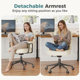IULULU Ergonomic Home Office Desk Chair, PU Leather Computer Chair with Lumbar Support Adjustable Height Rolling Swivel Executive Task Armrests Chair