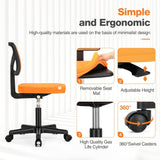 Atilioo Office Chair, Ergonomic Low-Back Mesh Computer Desk Chair with Lumbar Support, Armless Swivel Rolling Chair for Home Bedroom Study Office, Ideal for Students and Adults