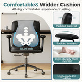 IULULU Ergonomic Home Office Desk Chair, PU Leather Computer Chair with Lumbar Support Adjustable Height Rolling Swivel Executive Task Armrests Chair