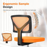 Atilioo Office Chair, Ergonomic Low-Back Mesh Computer Desk Chair with Lumbar Support, Armless Swivel Rolling Chair for Home Bedroom Study Office, Ideal for Students and Adults