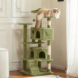 Atilioo 54 inch Cat Tree Tower with Sisal Scratching Post, Multi-Level Cat Condo with 3 Platforms, Pet-Friendly, Stable Base, Easy-Assembly, Pink