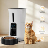 Atilioo Automatic Cat Feeder, 4L WiFi Pet Food Dispenser with App Control, Dry Food, Dual Power Supply, Timed Portion Control for Cats & Small Dogs, White