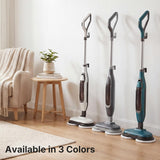 Atilioo Steam Mop, All-in-One Scrubbing Steam Cleaner with 4 Modes & Rotating Pads, LED Head Lights, Swivel Steering, Ideal for Hardwood Tile Laminate, Green