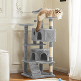Atilioo 54 inch Cat Tree Tower with Sisal Scratching Post, Multi-Level Cat Condo with 3 Platforms, Pet-Friendly, Stable Base, Easy-Assembly, Pink