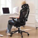 IULULU Office Chair Ergonomic Desk Chair, 300 LBS Home Mesh Office Desk Chairs with Wheels, 2D Headrest, Up&Down Lumbar Support, Swivel High Back Computer Chair with Flip-up Armrests
