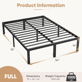 Atilioo King Bed Frame with Storage Space Under Frame, 14" Heavy Duty Metal Platform, No Box Spring Needed, Easy Assembly